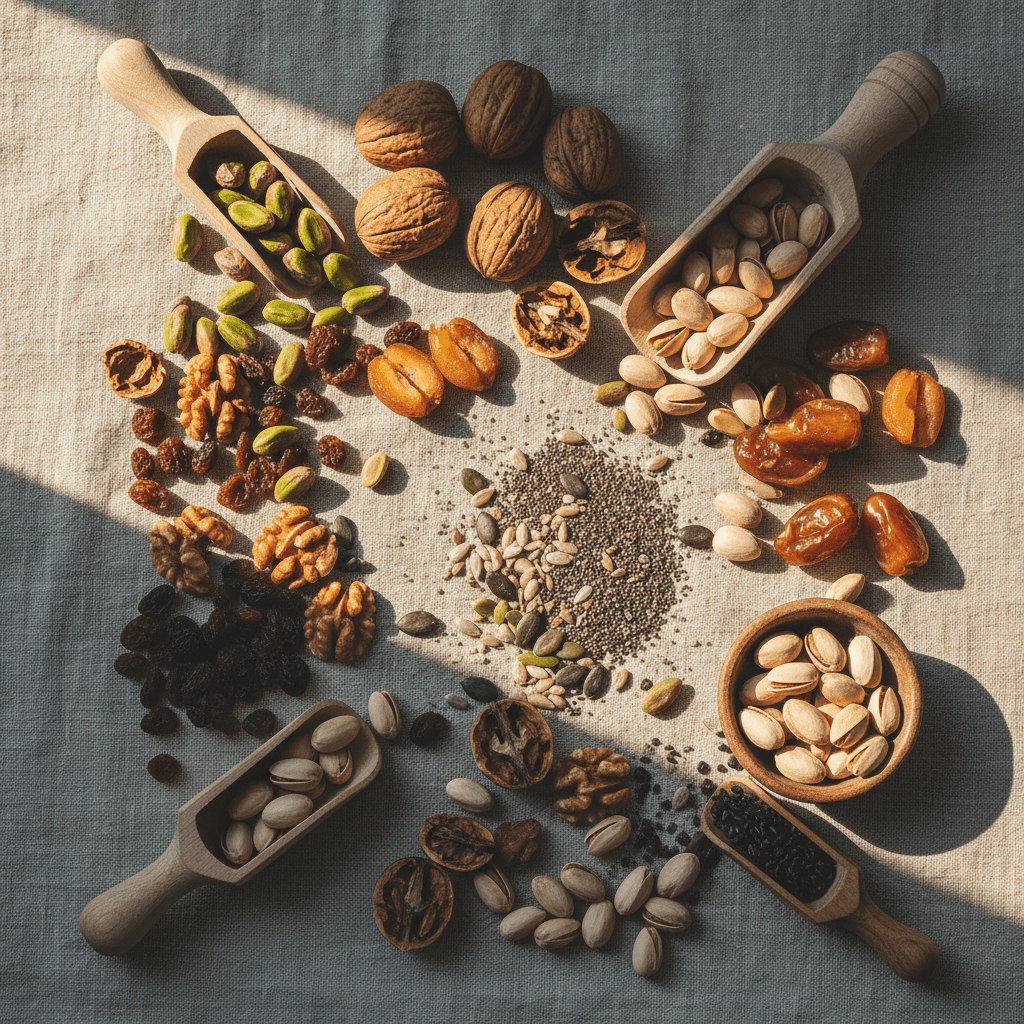 Bulk bins with nuts and candies
